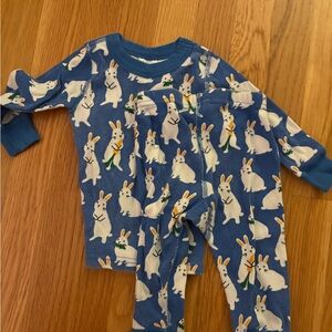Hanna Andersson Blue Bunny Print Pajama Set